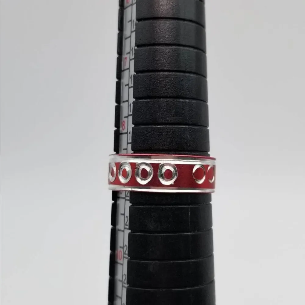 Red metallic ring size‎ 9 R127 - Picture 3 of 4